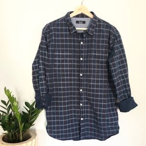 Blue plaid button down